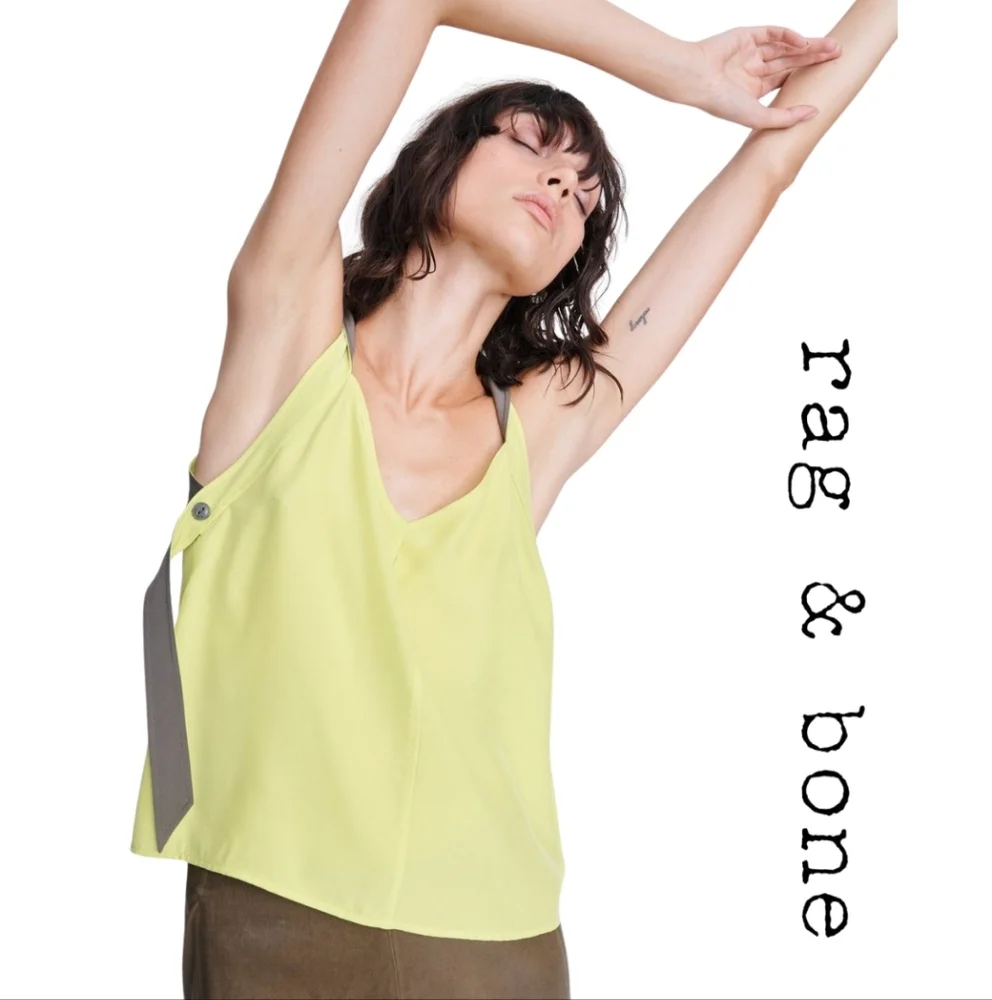 rag & bone Colette Cami Lime Green SM - Picture 1 of 2